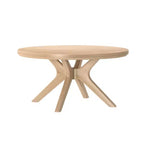 Tavolino rotondo Plank+Beam con gambe incrociate in legno massello, 91 cm, per soggiorno