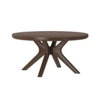 Tavolino rotondo Plank+Beam con gambe incrociate in legno massello, 91 cm, per soggiorno