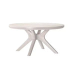Tavolino rotondo Plank+Beam con gambe incrociate in legno massello, 91 cm, per soggiorno