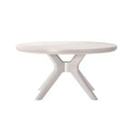 Tavolino rotondo Plank+Beam con gambe incrociate in legno massello, 91 cm, per soggiorno