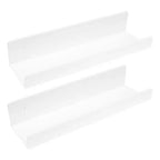 Unique Bargains Bathroom Bedroom Living Room Kitchen Room Acrylic Wall Display Shelf White