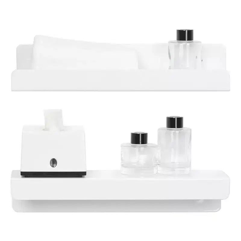 Unique Bargains - Mensola da parete in acrilico per bagno, camera da letto, soggiorno, cucina, colore: Bianco