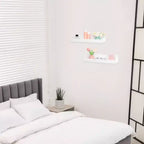 Unique Bargains - Mensola da parete in acrilico per bagno, camera da letto, soggiorno, cucina, colore: Bianco