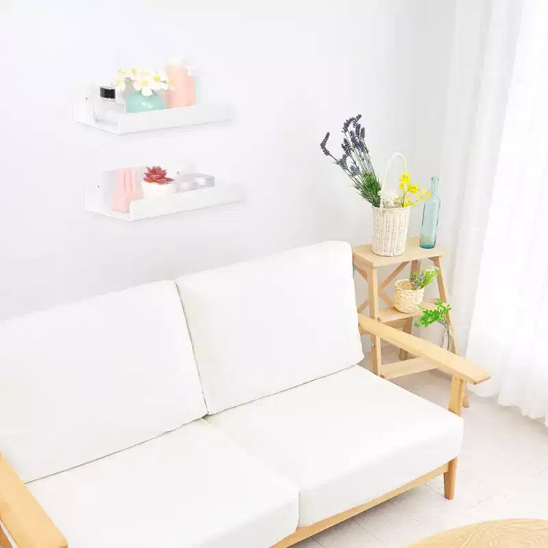 Unique Bargains - Mensola da parete in acrilico per bagno, camera da letto, soggiorno, cucina, colore: Bianco