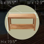 Panca da doccia e vasca spa Nordic Teak 35 Natural con ripiano - Beige