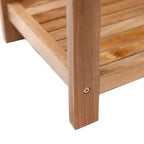 Panca da doccia e vasca spa Nordic Teak 35 Natural con ripiano - Beige