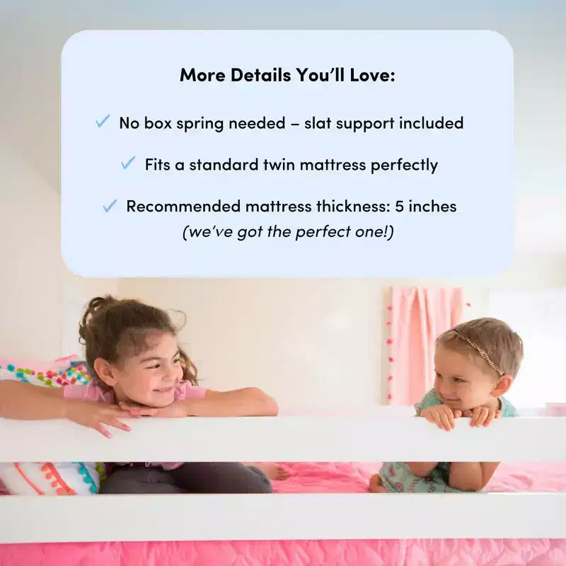 Max & Lily Letto a Castello in Legno Massello, da Una Piazza e Mezza con Scala Laterale per Bambini