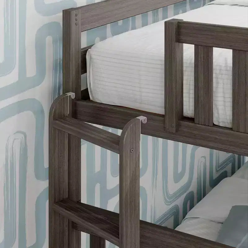 Max & Lily Letto a Castello in Legno Massello, da Una Piazza e Mezza con Scala Laterale per Bambini