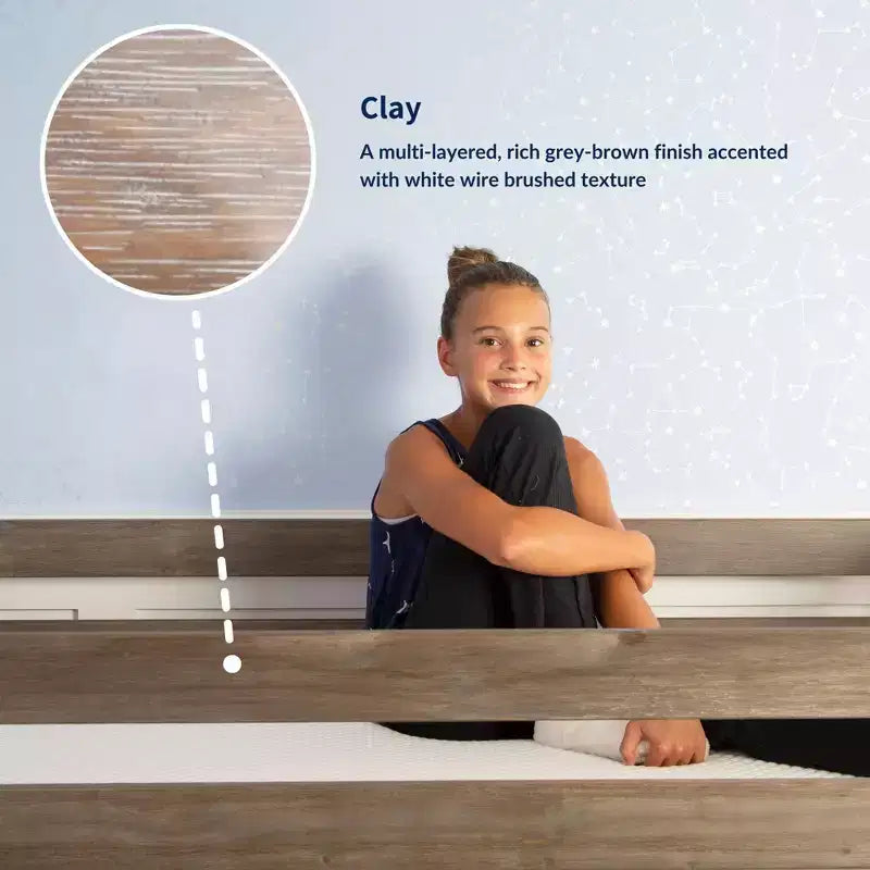 Max & Lily Letto a Castello in Legno Massello, da Una Piazza e Mezza con Scala Laterale per Bambini