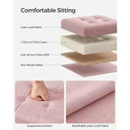 SONGMICS 30 cm Poggiapiedi con Contenitore, Sgabello Pieghevole, Pouf Contenitore, Panca da Ingresso