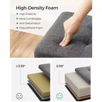SONGMICS 30 cm Poggiapiedi con Contenitore, Sgabello Pieghevole, Pouf Contenitore, Panca da Ingresso