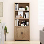 Librerie e Scaffali Rustici con Ante, Libreria-Scaffale a 5 Ripiani, Scaffali in Legno