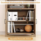 Librerie e Scaffali Rustici con Ante, Libreria-Scaffale a 5 Ripiani, Scaffali in Legno