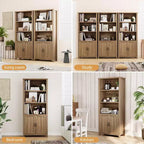Librerie e Scaffali Rustici con Ante, Libreria-Scaffale a 5 Ripiani, Scaffali in Legno