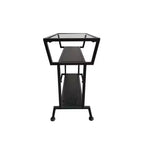 Kings Brand Furniture | Tavolino laterale/finale con ripiani portaoggetti, nero