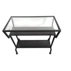 Kings Brand Furniture | Tavolino laterale/finale con ripiani portaoggetti, nero