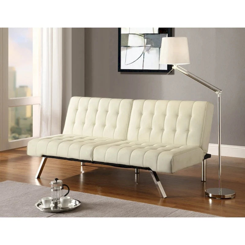 Divano Letto Futon Multiposizione Splitback in Vaniglia - 180,3 x 92,7 x 79 cm