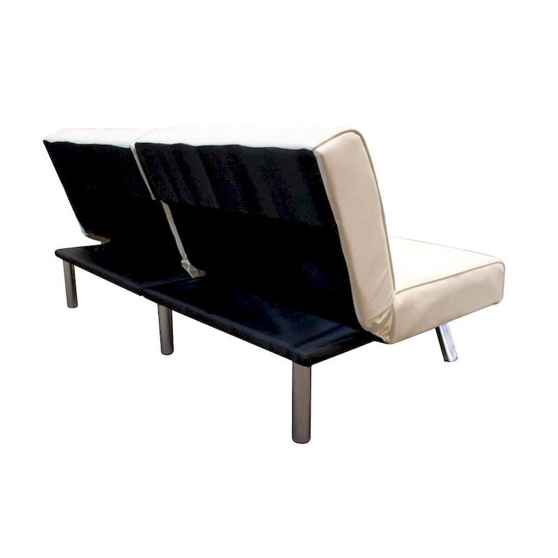 Divano Letto Futon Multiposizione Splitback in Vaniglia - 180,3 x 92,7 x 79 cm