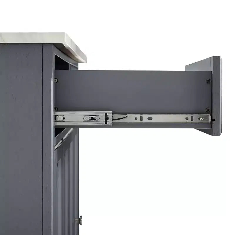 Carrello da cucina Avery - Crosley: Legno massello nichel spazzolato