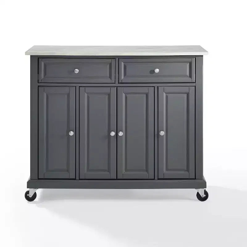 Carrello da cucina Avery - Crosley: Legno massello nichel spazzolato