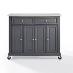 Carrello da cucina Avery - Crosley: Legno massello nichel spazzolato