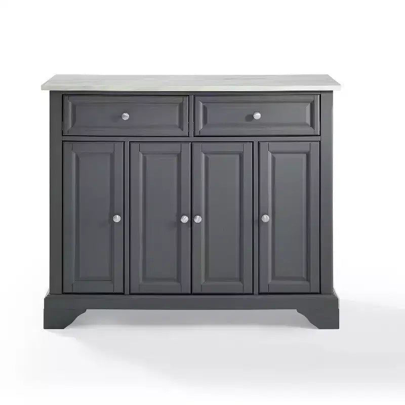 Carrello da cucina Avery - Crosley: Legno massello nichel spazzolato