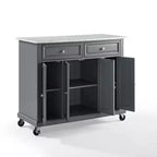 Carrello da cucina Avery - Crosley: Legno massello nichel spazzolato
