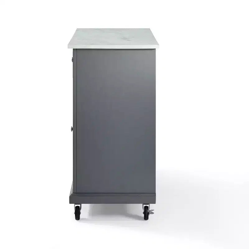 Carrello da cucina Avery - Crosley: Legno massello nichel spazzolato