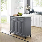 Carrello da cucina Avery - Crosley: Legno massello nichel spazzolato