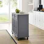 Carrello da cucina Avery - Crosley: Legno massello nichel spazzolato
