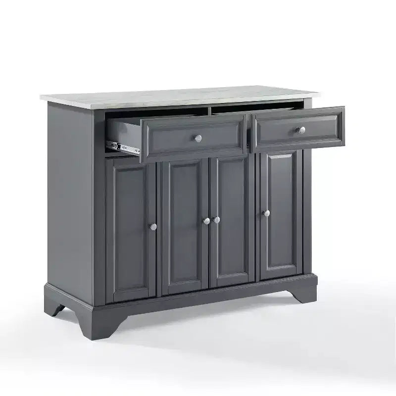 Carrello da cucina Avery - Crosley: Legno massello nichel spazzolato