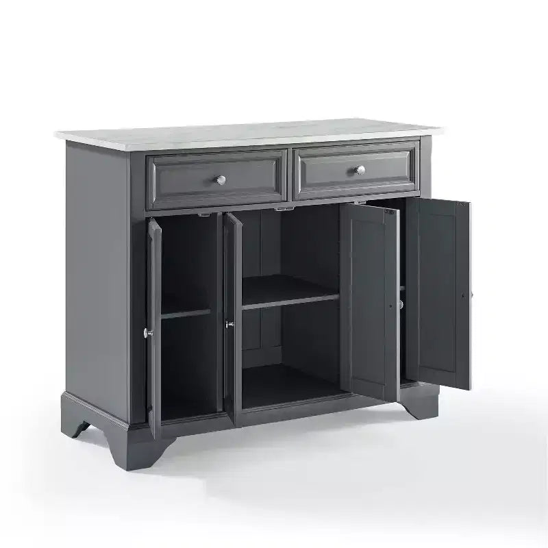 Carrello da cucina Avery - Crosley: Legno massello nichel spazzolato