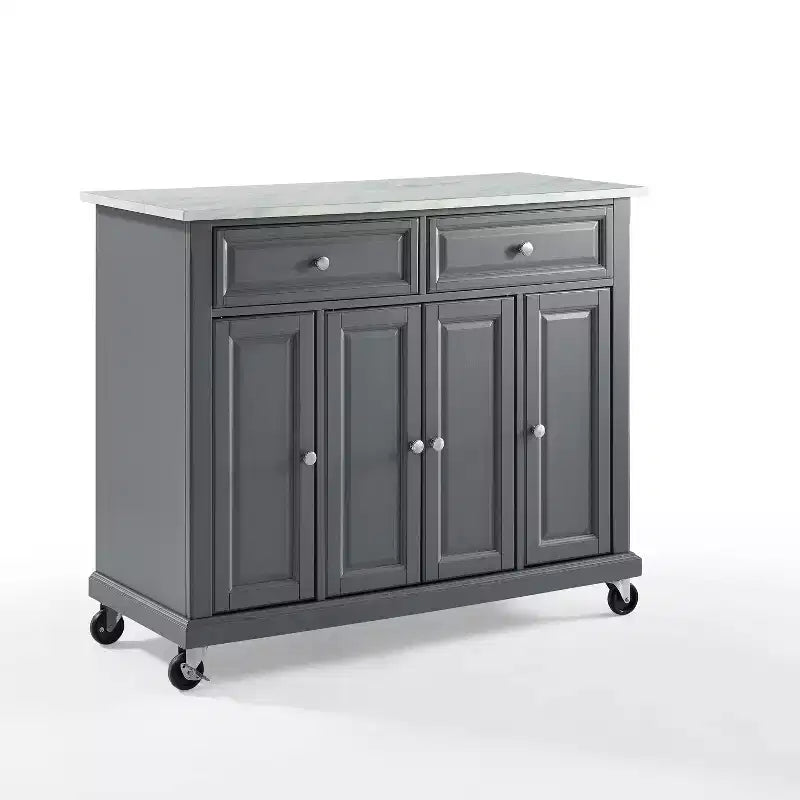 Carrello da cucina Avery - Crosley: Legno massello nichel spazzolato