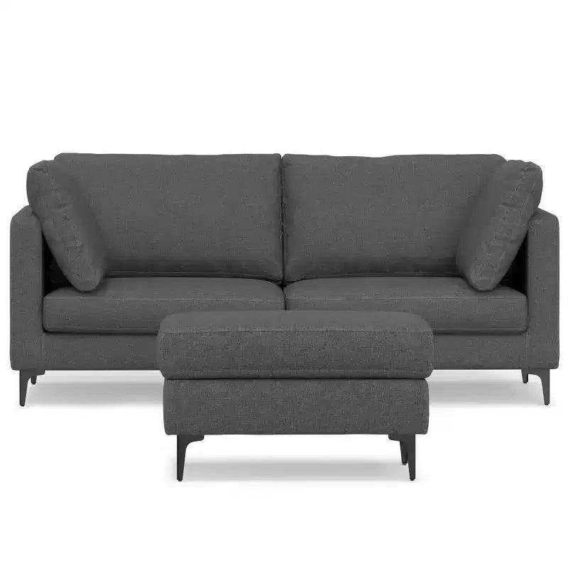 Divano WyndenHall Lana 76" con pouf, stile Mid-Century