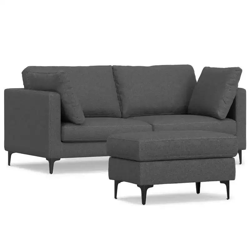 Divano WyndenHall Lana 76" con pouf, stile Mid-Century