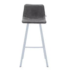 LeisureMod Elland Sgabello da Bar Imbottito in Pelle da 41" con Gambe in Ferro - Sgabello da Bancone Moderno con Base e Poggiapiedi Bianchi per Cucina, Bar e Pub