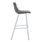 LeisureMod Elland Sgabello da Bar Imbottito in Pelle da 41" con Gambe in Ferro - Sgabello da Bancone Moderno con Base e Poggiapiedi Bianchi per Cucina, Bar e Pub