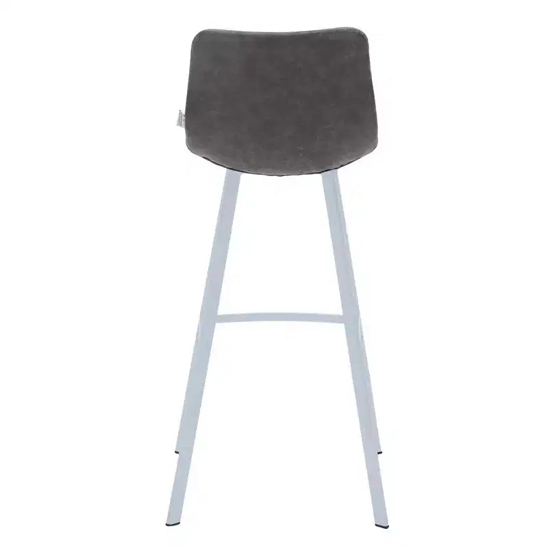 LeisureMod Elland Sgabello da Bar Imbottito in Pelle da 41" con Gambe in Ferro - Sgabello da Bancone Moderno con Base e Poggiapiedi Bianchi per Cucina, Bar e Pub