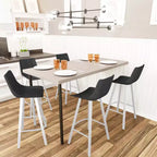 LeisureMod Elland Sgabello da Bar Imbottito in Pelle da 41" con Gambe in Ferro - Sgabello da Bancone Moderno con Base e Poggiapiedi Bianchi per Cucina, Bar e Pub