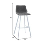 LeisureMod Elland Sgabello da Bar Imbottito in Pelle da 41" con Gambe in Ferro - Sgabello da Bancone Moderno con Base e Poggiapiedi Bianchi per Cucina, Bar e Pub