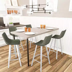 LeisureMod Elland Sgabello da Bar Imbottito in Pelle da 41" con Gambe in Ferro - Sgabello da Bancone Moderno con Base e Poggiapiedi Bianchi per Cucina, Bar e Pub