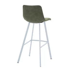 LeisureMod Elland Sgabello da Bar Imbottito in Pelle da 41" con Gambe in Ferro - Sgabello da Bancone Moderno con Base e Poggiapiedi Bianchi per Cucina, Bar e Pub
