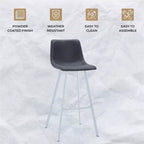 LeisureMod Elland Sgabello da Bar Imbottito in Pelle da 41" con Gambe in Ferro - Sgabello da Bancone Moderno con Base e Poggiapiedi Bianchi per Cucina, Bar e Pub