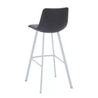LeisureMod Elland Sgabello da Bar Imbottito in Pelle da 41" con Gambe in Ferro - Sgabello da Bancone Moderno con Base e Poggiapiedi Bianchi per Cucina, Bar e Pub