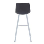 LeisureMod Elland Sgabello da Bar Imbottito in Pelle da 41" con Gambe in Ferro - Sgabello da Bancone Moderno con Base e Poggiapiedi Bianchi per Cucina, Bar e Pub