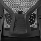 Sedia da ufficio VECELO con schienale a rete di media altezza, regolabile in altezza e con supporto lombare, sedia da computer ergonomica per casa/studio/lavoro, nera