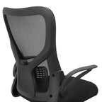 Sedia da ufficio VECELO con schienale a rete di media altezza, regolabile in altezza e con supporto lombare, sedia da computer ergonomica per casa/studio/lavoro, nera