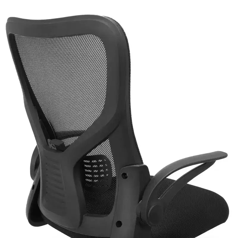 Sedia da ufficio VECELO con schienale a rete di media altezza, regolabile in altezza e con supporto lombare, sedia da computer ergonomica per casa/studio/lavoro, nera