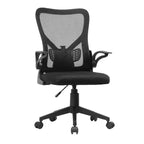 Sedia da ufficio VECELO con schienale a rete di media altezza, regolabile in altezza e con supporto lombare, sedia da computer ergonomica per casa/studio/lavoro, nera