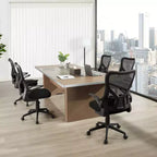 Sedia da ufficio VECELO con schienale a rete di media altezza, regolabile in altezza e con supporto lombare, sedia da computer ergonomica per casa/studio/lavoro, nera